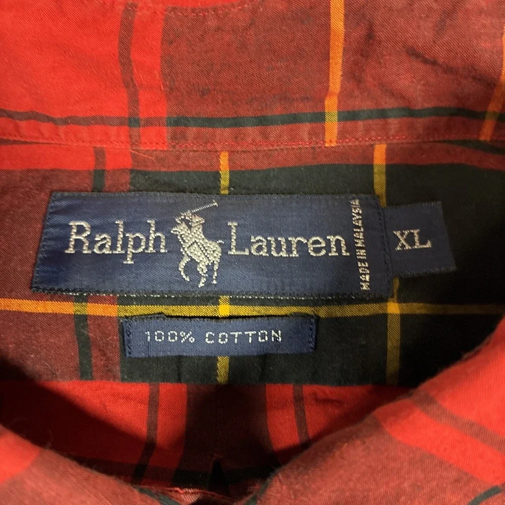 Polo Ralph Lauren Chambray Oxford Buton Down tShirt Mens 3XLT Tall Pink Preppy